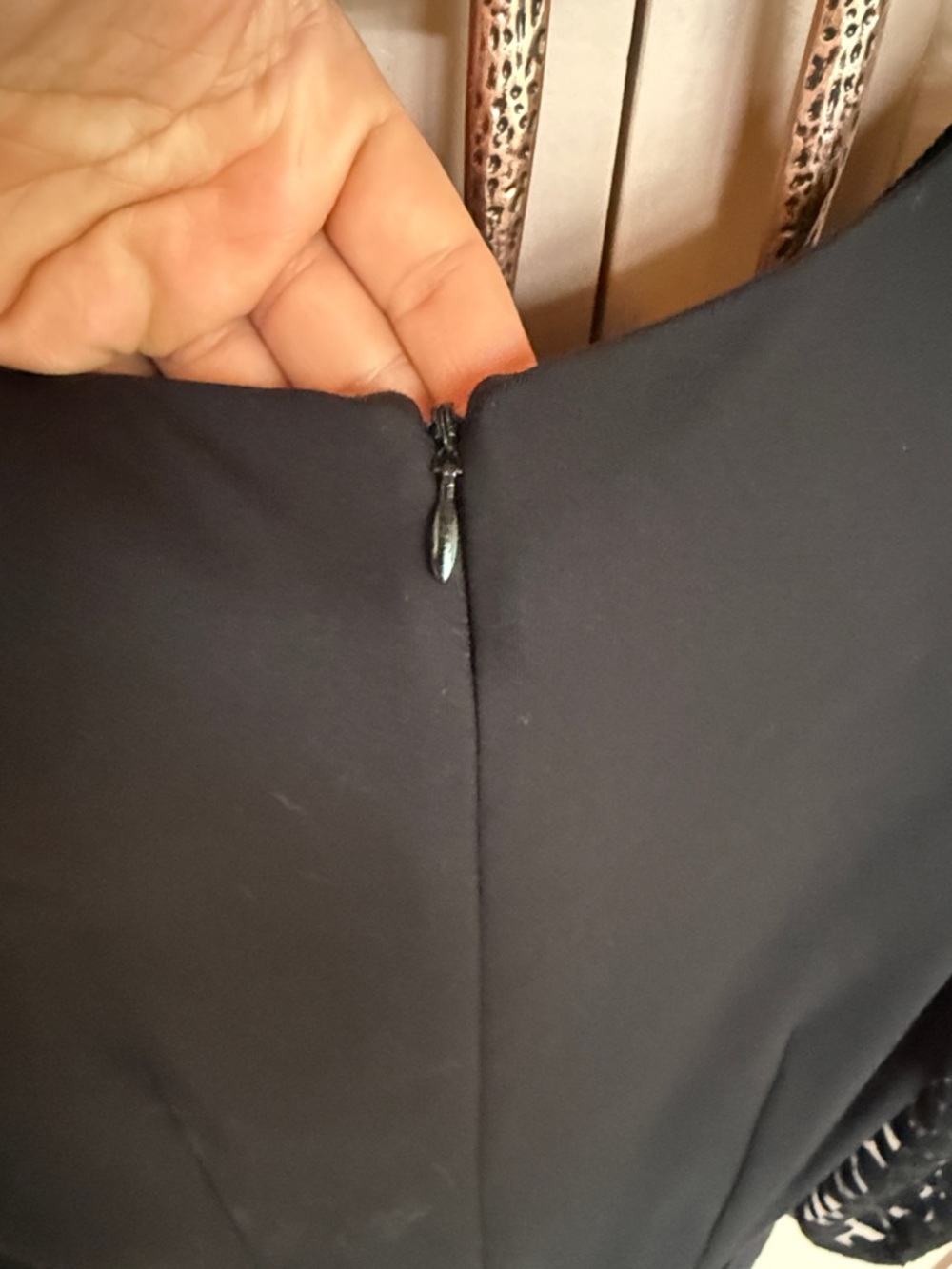Boden Black Sheath Dress with Polka Mesh Sleeves (8R) - Picture 5 of 8